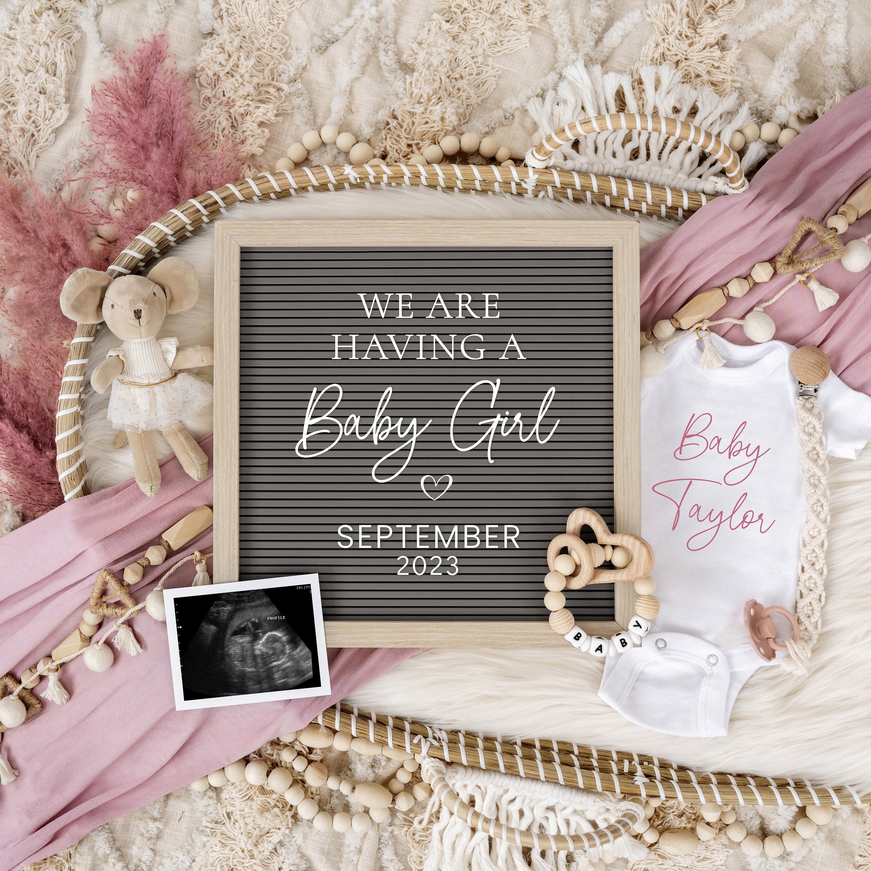 Digital Pregnancy Announcement Baby Announcement Girl Its A Girl