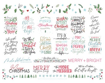 Christmas SVG Bundle - Christmas SVG - Christmas Overlays - Holiday Word Art - Christmas Word Art - Gold Overlays - Christmas Printable Art