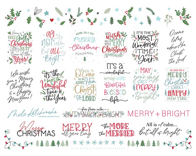 Christmas SVG Bundle - Christmas SVG - Christmas Overlays - Holiday Word Art - Christmas Word Art - Gold Overlays - Christmas Printable Art