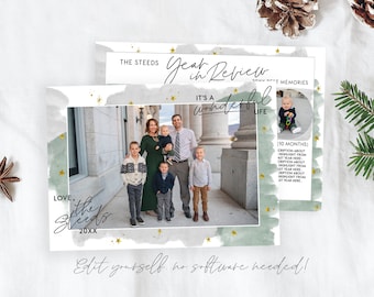 Year In Review Photo Christmas Card Template 5x7 (Corjl)
