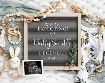 Digital Pregnancy Announcement - Gender Neutral Baby Announcement - Customizable Instant Download