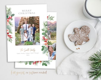 Editable Photo Christmas Card Template 5x7 (Corjl)