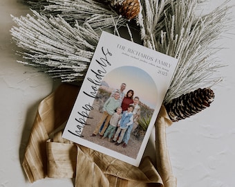 Minimalist Arch Holiday Card Template: 5x7 Editable Photo Card (Photoshop)