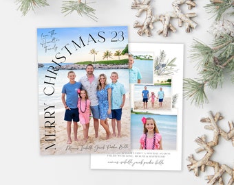 Elegant Arch Minimalist Christmas Card Template 2024 | Editable Digital Corjl Design for Holidays