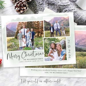 Modèle de carte collage joyeux Noël : photo de famille (téléchargement numérique) image 1