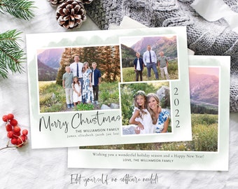 Christmas Card Template | Christmas Cards Template | 2022 Holiday Card Template | Christmas Card | Merry Christmas Collage | Corjl