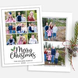 May include: A Christmas card featuring a collage of family photos with the text "Merry Christmas" and "The Holmes Family - 2020 -" at the bottom.