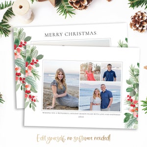 Christmas Card Template Christmas Cards Template 5x7 Photo Christmas ...