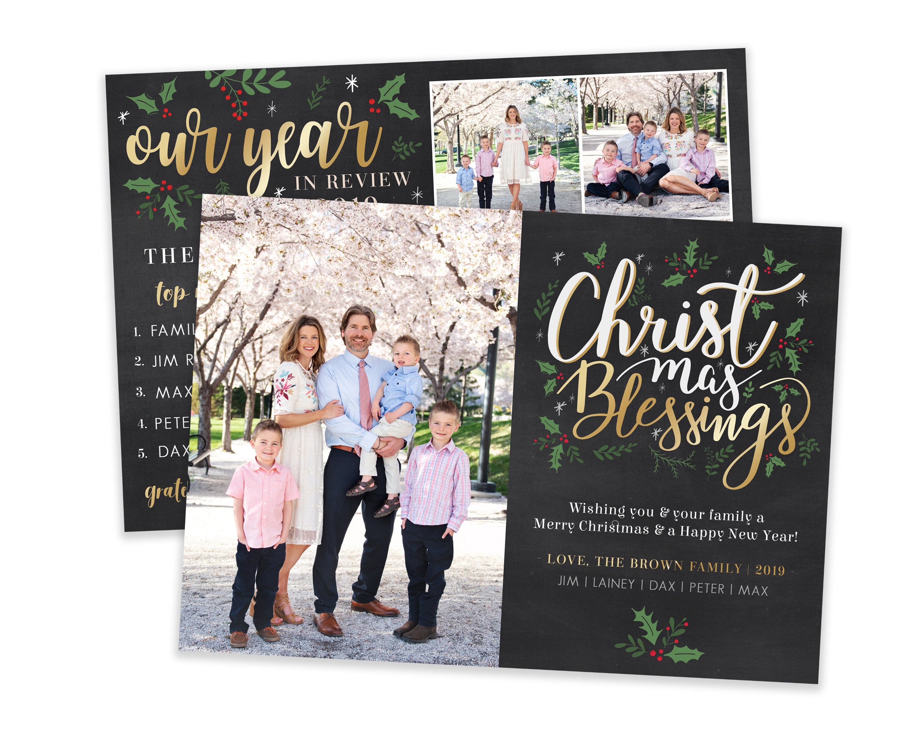Christmas Card Template - Religious Holiday Card - Christmas Blessings
