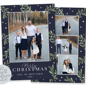 Weihnachtskarten Vorlage | Weihnachtskarten | Foto Weihnachtskarte | Bearbeitbare Weihnachtskarte | Weihnachtskarte Vorlage 5x7 | Corjl