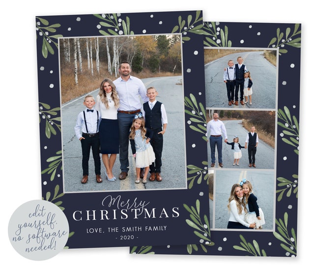 Christmas Card Template | Christmas Cards | Photo Christmas Card | Editable Christmas Card | Christmas Card Template 5x7 | Corjl