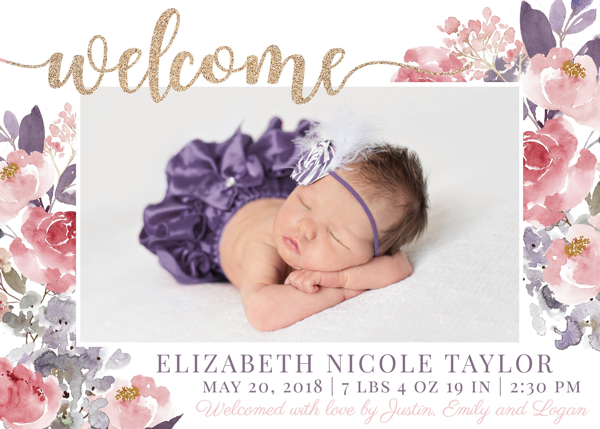 Free Editable Baby Announcement Template