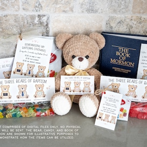 The Three Bears of Baptism LDS Printable Kit | Baptism Talk, Signs ...