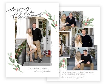 Christmas Card Template | Christmas Cards Template | Photo Card | Merry Christmas Card | Editable Holiday Card | Editable | Photoshop