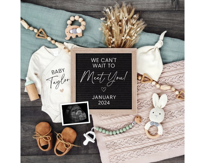 Digital Pregnancy Announcement - Social Media - Digital Baby Announcement - Gender Neutral - Instant Download - Corjl