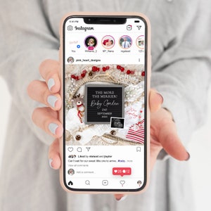 Christmas Pregnancy Announcement: Holiday Social Media Reveal (Digital Download) image 2