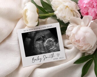 Simple Sonogram Pregnancy Announcement: Customizable Baby Reveal (Digital Download)