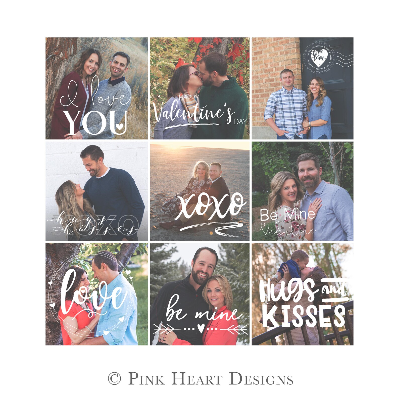 Valentine's Day Overlays Love Word Art Overlays for Etsy