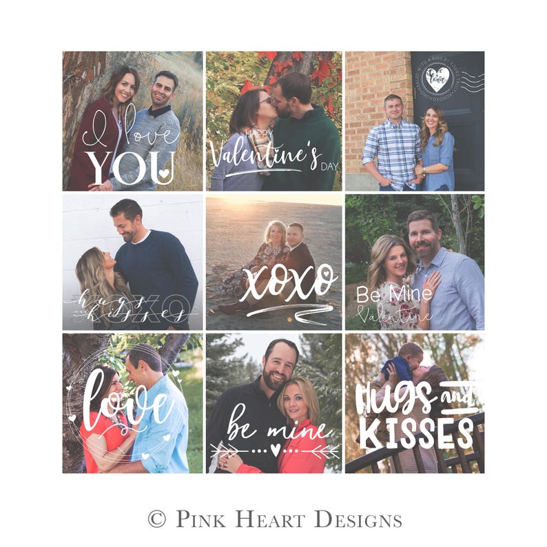 Gold Valentine's Day Word Art Overlays (Digital Download) image 2