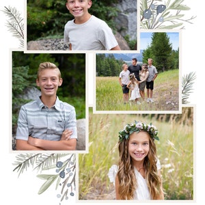 Floral Christmas Card Template: Editable Holiday Photo Card (Digital) image 8