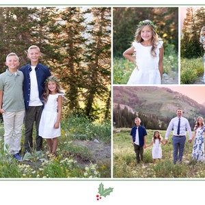 Photo Christmas Card Template | Red & Green Holiday Card (5x7) Editable image 7