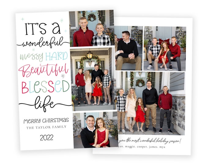 Funny Christmas Card Template | Christmas Cards Template | Funny Wonderful Life | Christmas Card | Funny Holiday Card | Photoshop