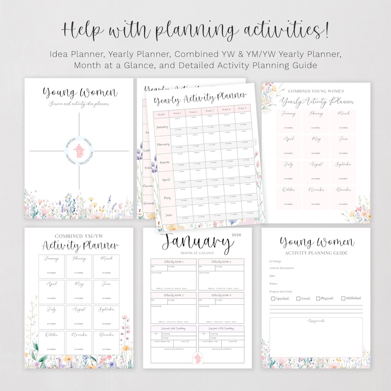 2026 LDS Young Women Planner: Walk With Me Printable Activity Binder (Instant Download) image 2