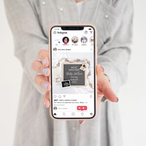 May include: Instagram post announcing the arrival of Baby Wilson in August 2022. The post features a letter board with the announcement, a wooden bunny rattle, and a sonogram image. The caption reads "Liked by ntsteed and taylor Can't wait for our sweet little one to arrive #baby"