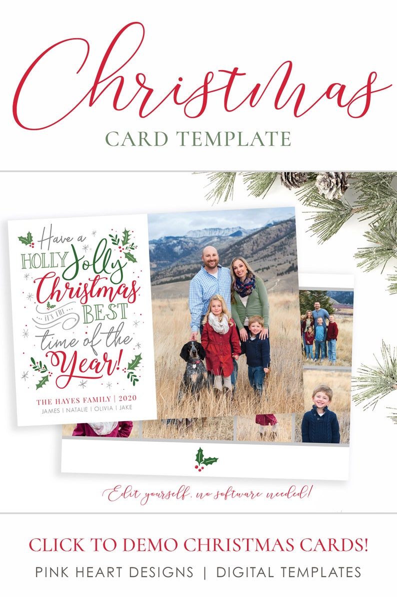 Photo Christmas Card Template: Editable 5x7 (Corjl) image 5