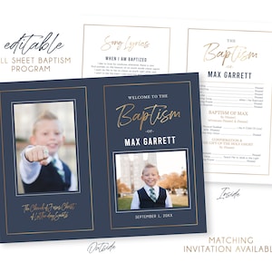 LDS Baptism Program | Baptism Program Boy | LDS Baptism Programs | Baptism Program Template | LDS Baptism | Boy Baptism Program | Corjl