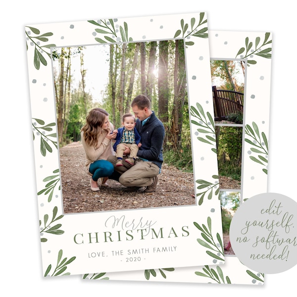 Christmas Card Template | Christmas Cards | Photo Christmas Card | Editable Christmas Card | Christmas Card Template 5x7 | Corjl