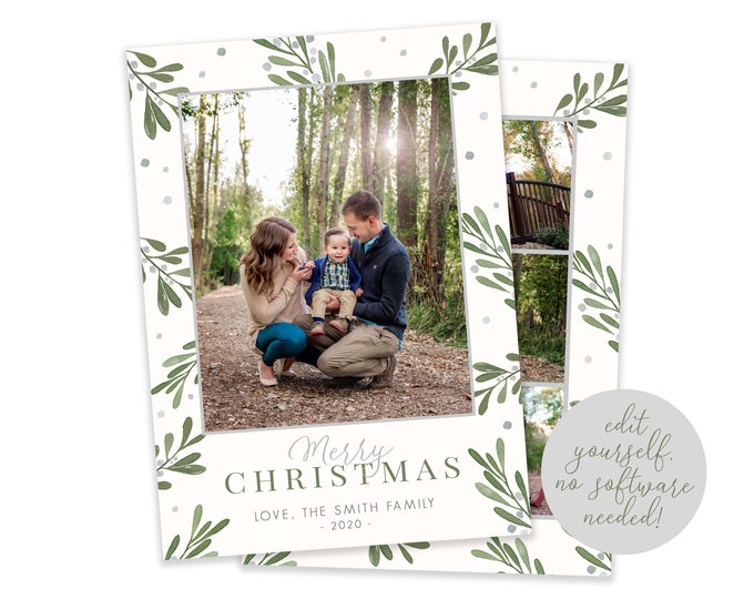 Christmas Card Template | Christmas Cards | Photo Christmas Card | Editable Christmas Card | Christmas Card Template 5x7 | Corjl