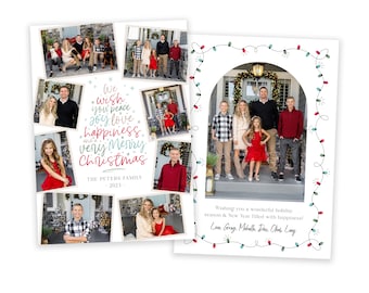 Editable Christmas Photo Card Template: Minimalist Holiday Design (Photoshop)