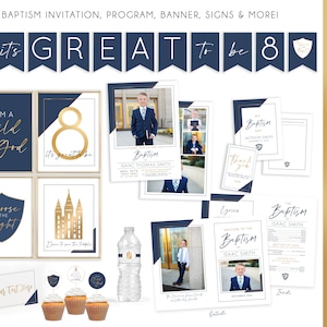 LDS Baptism Kit | LDS Baptism Invitation Boy | Baptism Boy | Editable Baptism Program | Baptism Template | LDS Baptism Printable | Corjl