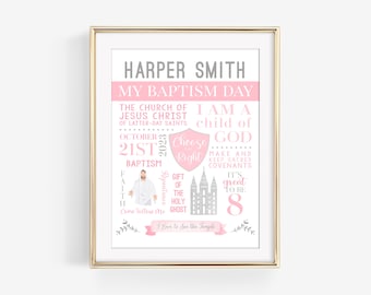 LDS Baptism Printable - LDS Baptism Gift - Girl Baptism Keepsake - Baptism Gift - Subway Word Art Printable - Choose the Right - CTR - Corjl