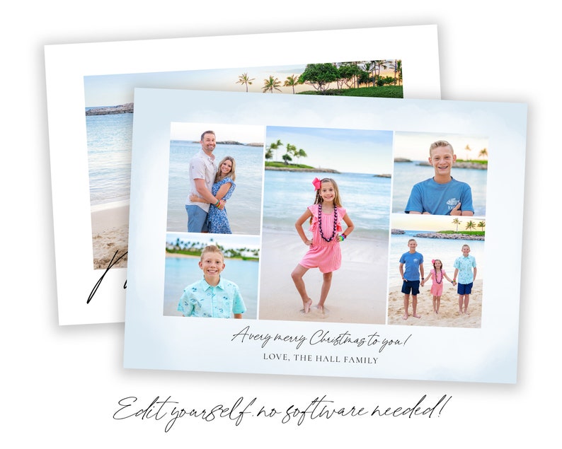 Mele Kalikimaka Christmas Card Template Christmas Cards Etsy