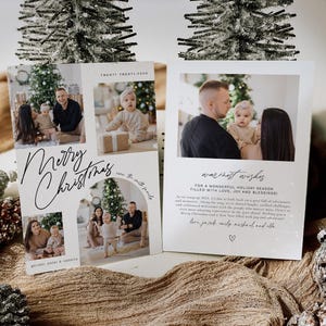 May include: A Christmas card with a collage of family photos and a message wishing a wonderful holiday season filled with love, joy, and blessings. The card is decorated with a handwritten "Merry Christmas" and a heart.