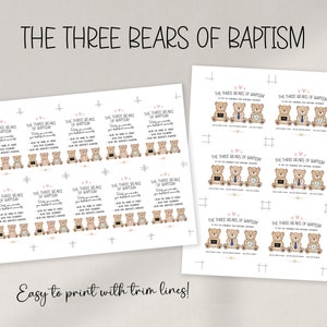 The Three Bears of Baptism LDS Printable Kit | Baptism Talk, Signs ...