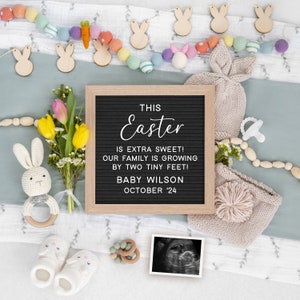 Easter Pregnancy Announcement: Bunny Editable Template (Digital) image 1