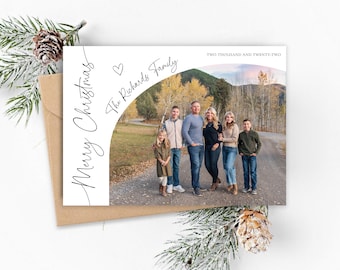 Arch Christmas Card Template: Family Photo Holiday Card (Corjl)