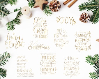Christmas Overlays - Holiday Word Art - Overlays for Photographers - Christmas Word Art - Gold Overlays - Christmas Printable Art