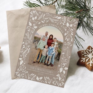 Christmas Card Template | Christmas Cards Template | 2023 Neutral Holiday Card Template | Editable Christmas Card | Digital | Corjl