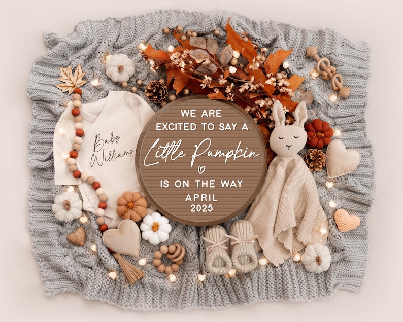 Fall Pregnancy Announcement: Gender Neutral Baby Reveal (Digital) image 9