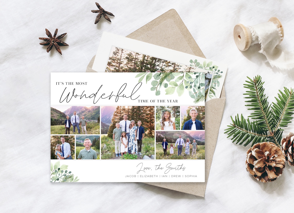 Christmas Card Template Christmas Cards Template 5x7 Photo - Etsy