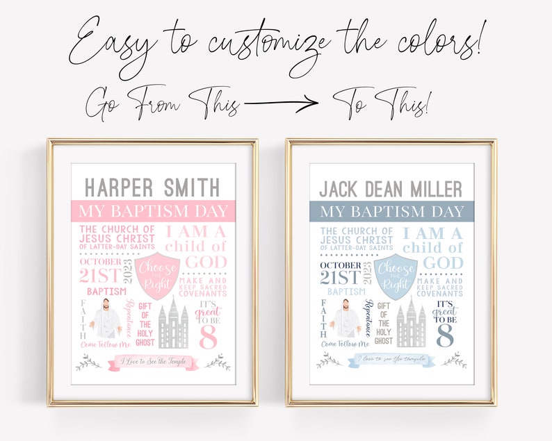 LDS Baptism Printable LDS Baptism Gift Girl Baptism Etsy