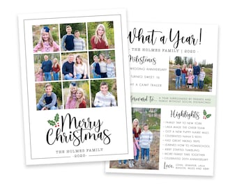 Year in Review Card Template | Christmas Cards Template 5x7 | Photo Card | Editable Christmas Card | Holiday Card Templates | Photoshop