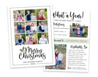 Year in Review Christmas Photo Card Template (5x7 Photoshop)