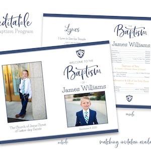 LDS Baptism Program | Baptism Program Boy | LDS Baptism Program | Baptism Program Template | LDS Baptism | Boy Baptism Program | Corjl
