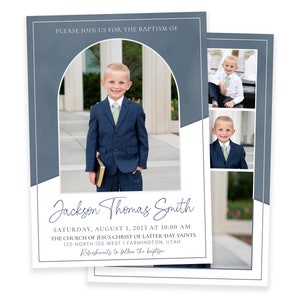 LDS Baptism Invitation Boy | Baptism Invitation Template | Editable Baptism Invitation Template | LDS Baptism Announcement  | Corjl