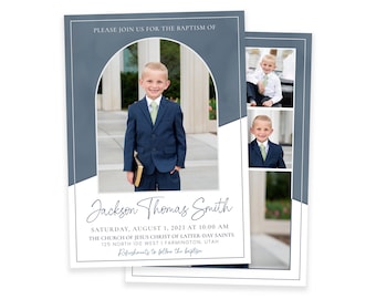 LDS Baptism Invitation Boy | Baptism Invitation Template | Editable Baptism Invitation Template | LDS Baptism Announcement  | Corjl